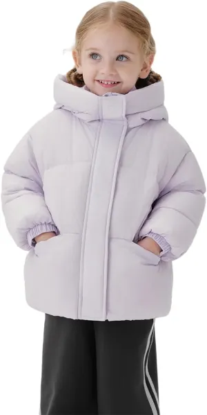 marc & janie Baby Girls Long Sleeve Hooded Down Jacket Zipper Warm Outerwear Ultralight Breadsuit Tops 241197