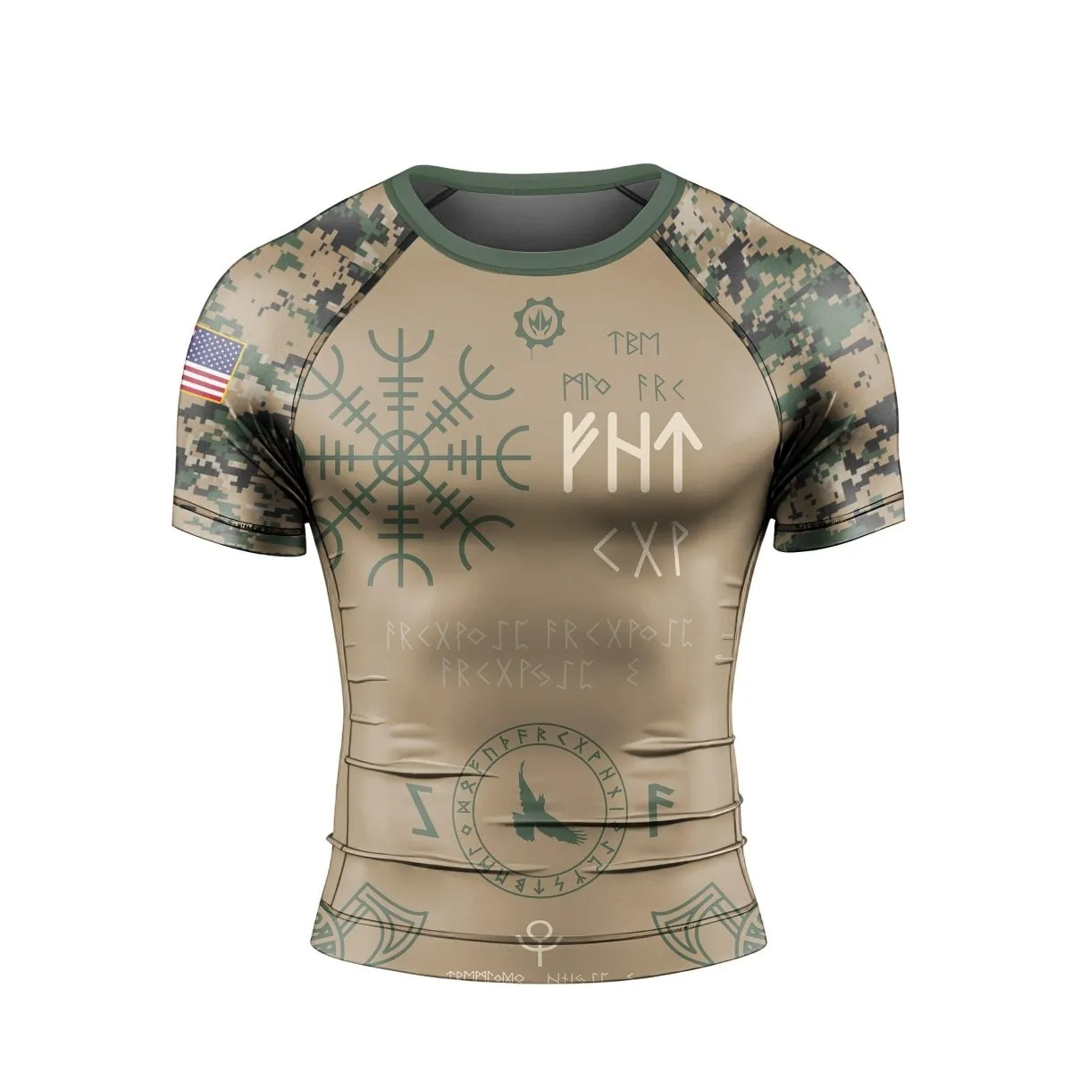Marine Veteran Viking Men's Short Sleeve Rash Guard