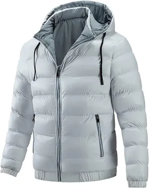 Men' s Winter Cotton Reversible Jacket Thicken Warm Padded Coat Snow Hooded Puffer Jacket Quilted Down Jacket With Hood