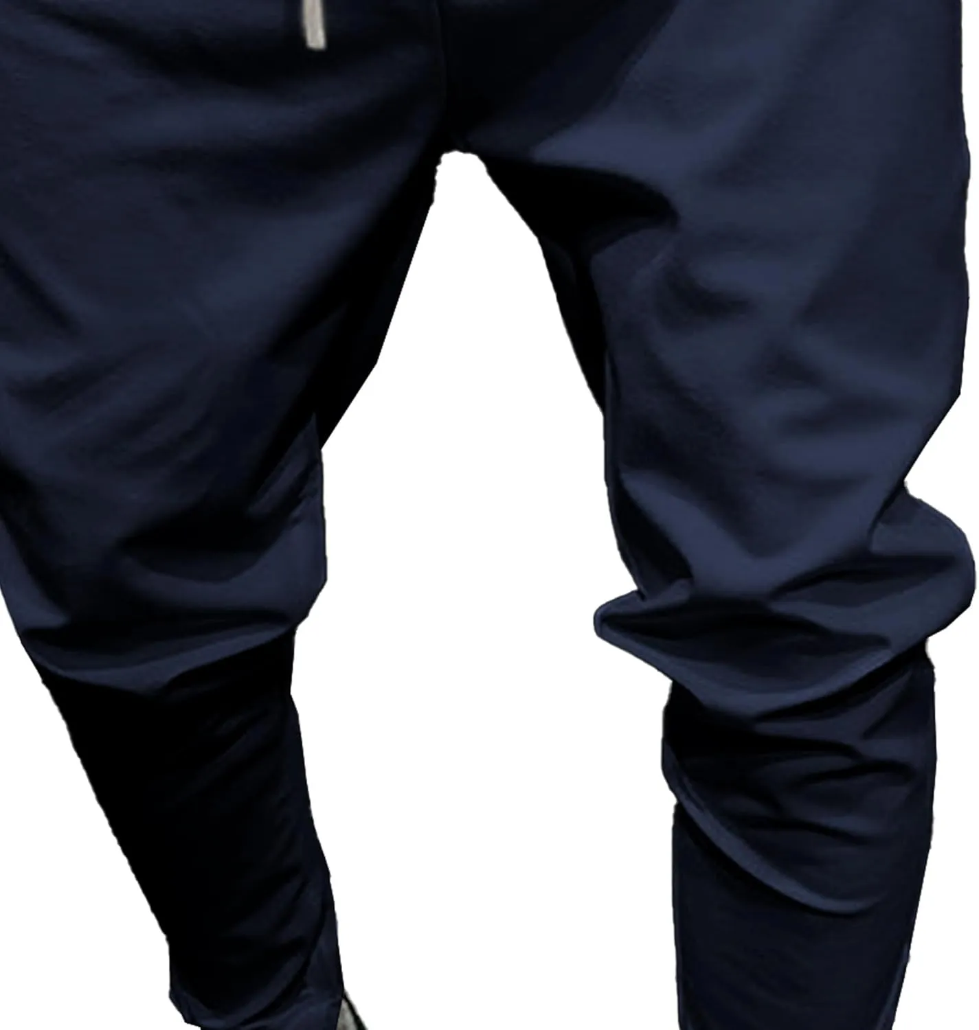 Men's Casual Chino Joggers Pants Tapered Sweatpants with Pockets Cotton Twill Elastic Waist Trousers