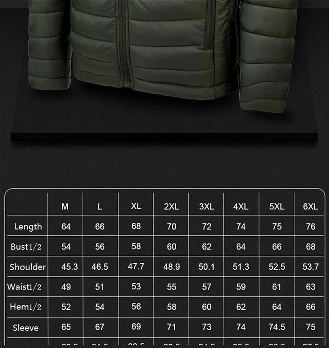Men's Hooded Cotton-Padded Jacket Lightweight Warm Jacket Winter Windproof Coat