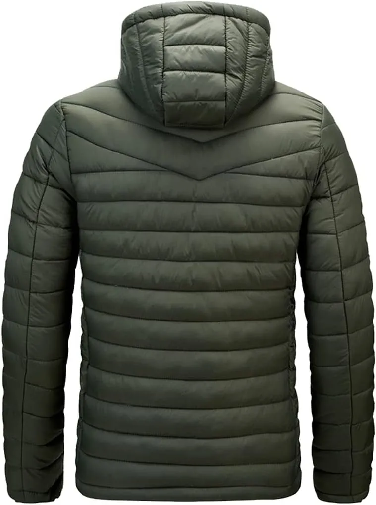 Men's Hooded Cotton-Padded Jacket Lightweight Warm Jacket Winter Windproof Coat