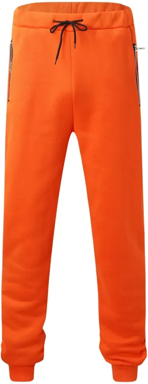 Men's Jogger Pants Slim Fit Elastic Waist Zipper Pockets Lightweight Drawstring Casual Daily Workout Athletic