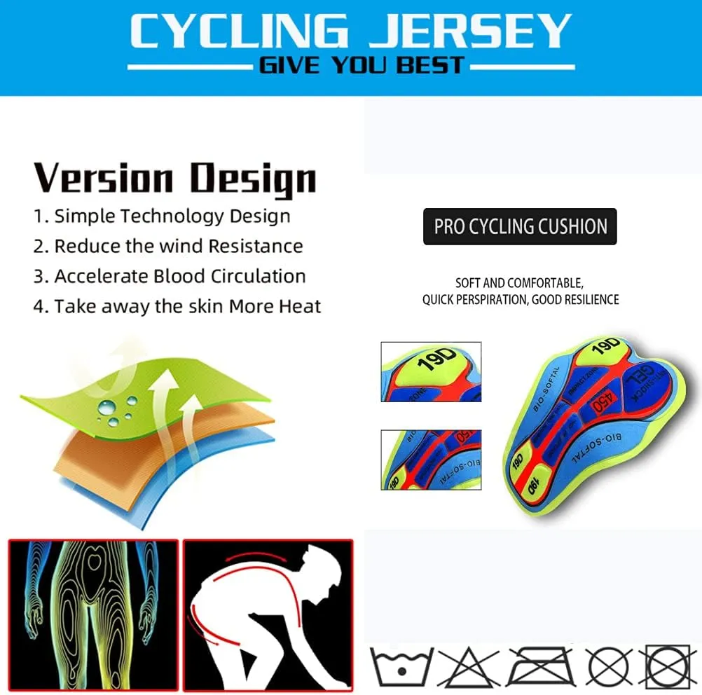 Men's Short Sleeve Cycling Jersey Bike Jerseys Cycle Biking Shirt with Quick Dry Breathable Fabric