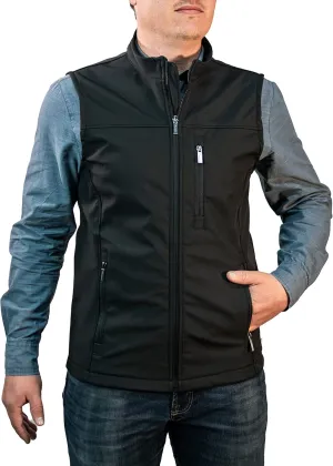 Men's Softshell Vest Outerwear Windproof Fleece Lined Jacket for Golf Hiking Running