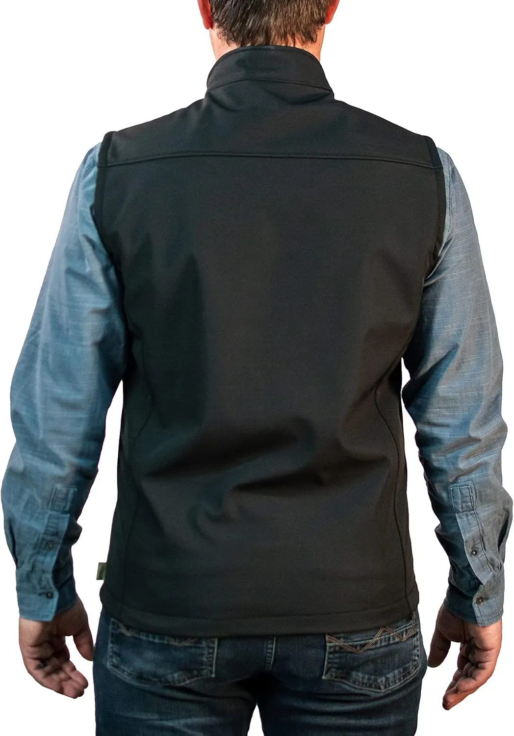 Men's Softshell Vest Outerwear Windproof Fleece Lined Jacket for Golf Hiking Running