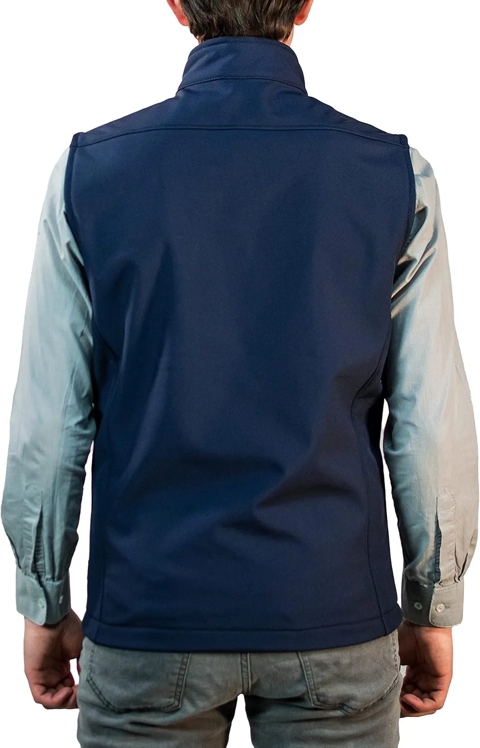 Men's Softshell Vest Outerwear Windproof Fleece Lined Jacket for Golf Hiking Running