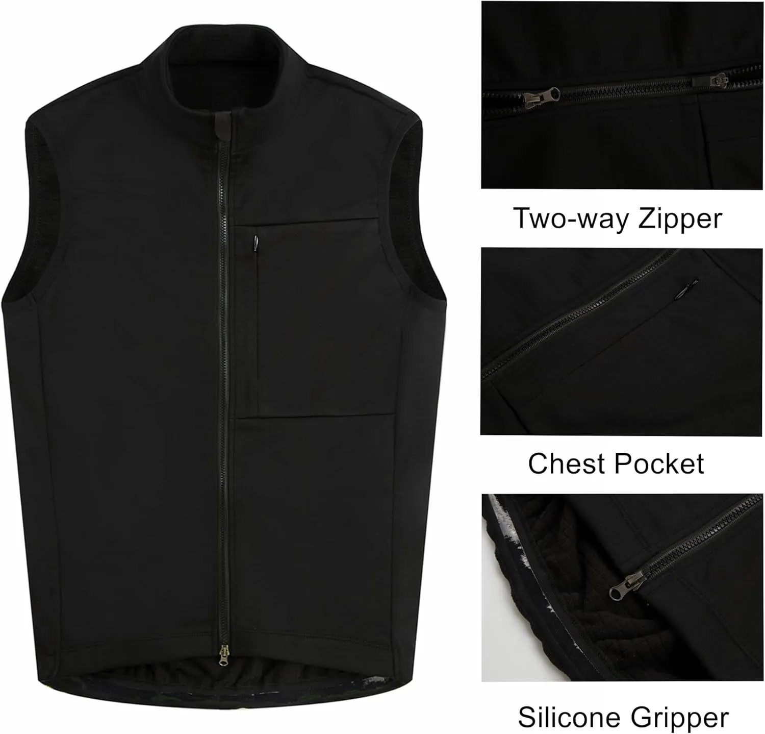 Men's Thermal Fleece Cycling Vest Windproof Waterproof Outerwear Cycling Jersey Bike Gilet Sleeveless Bicycle Jacket