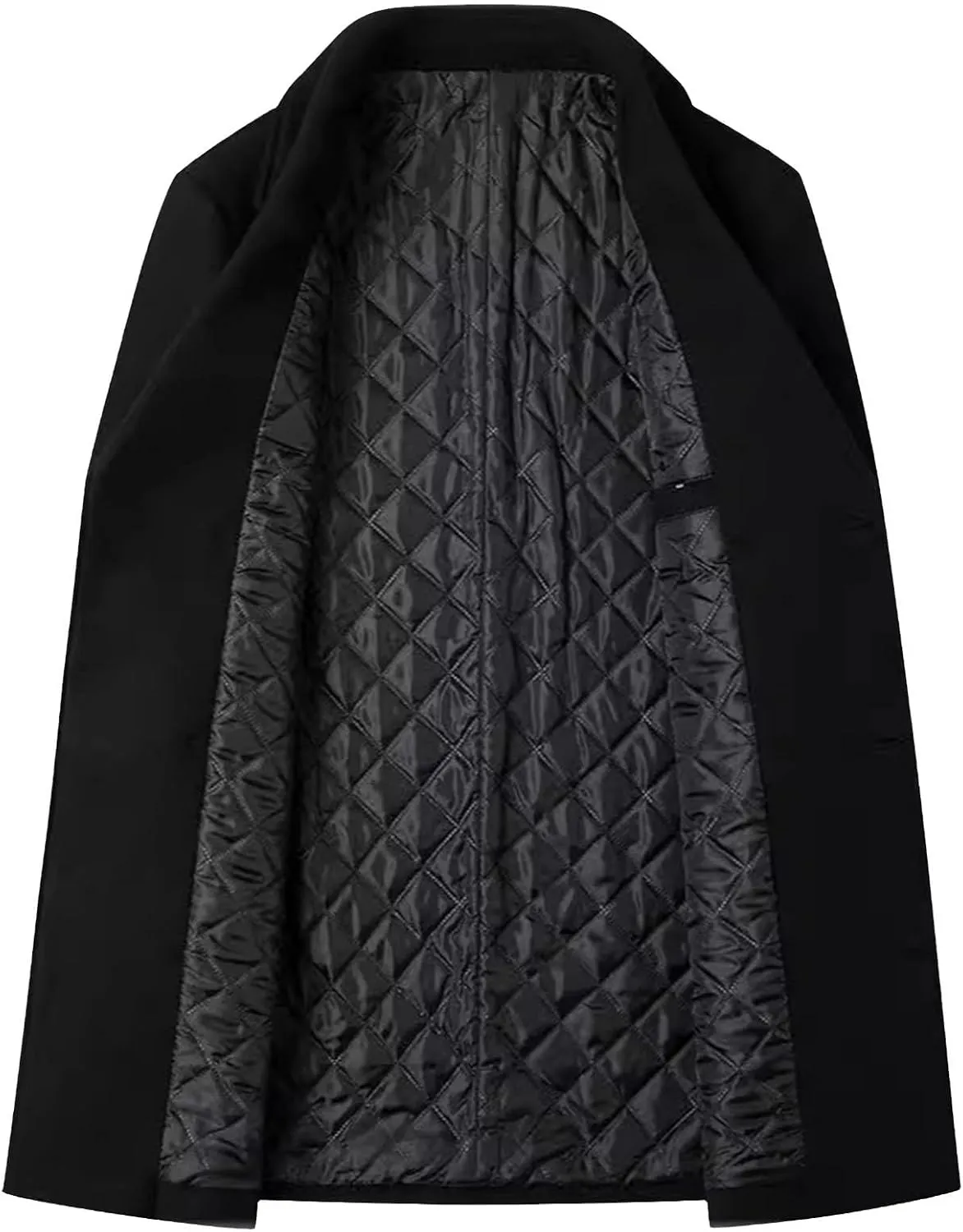 Mens Trench Coat Elegant Notched Lapel Pea Coats Classic Double Breasted Overcoat Warm Long Jacket Overcoat
