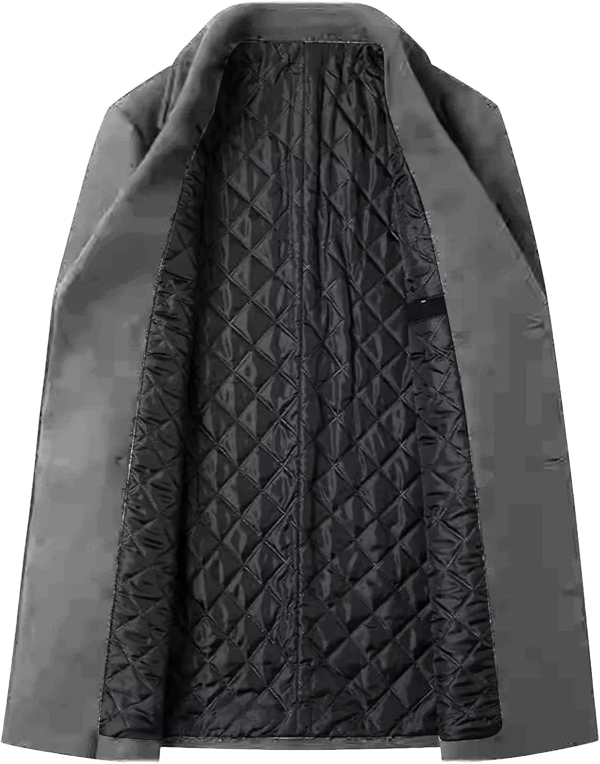 Mens Trench Coat Elegant Notched Lapel Pea Coats Classic Double Breasted Overcoat Warm Long Jacket Overcoat