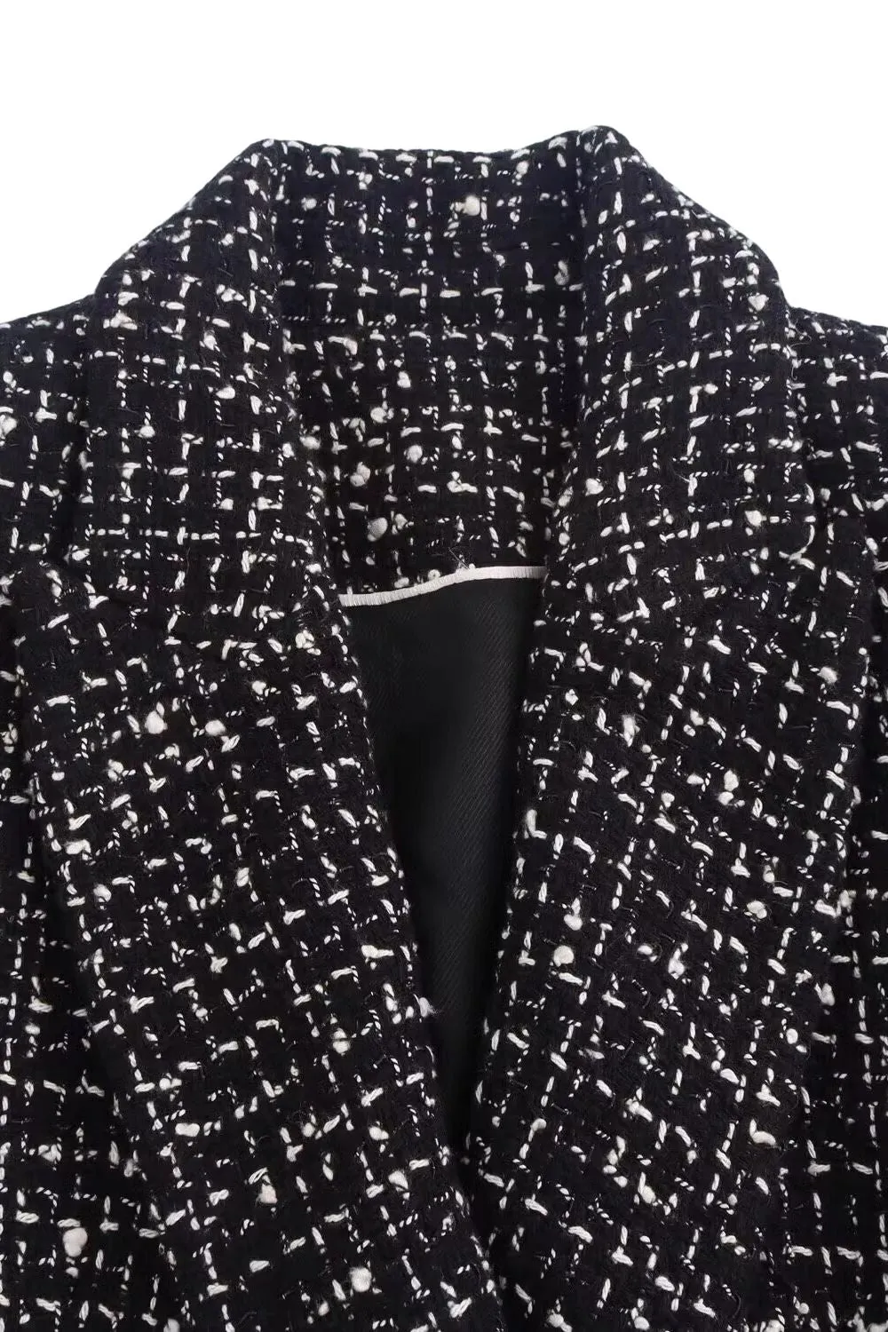 'Mila' Minimalist Textured Double-Breasted Blazer