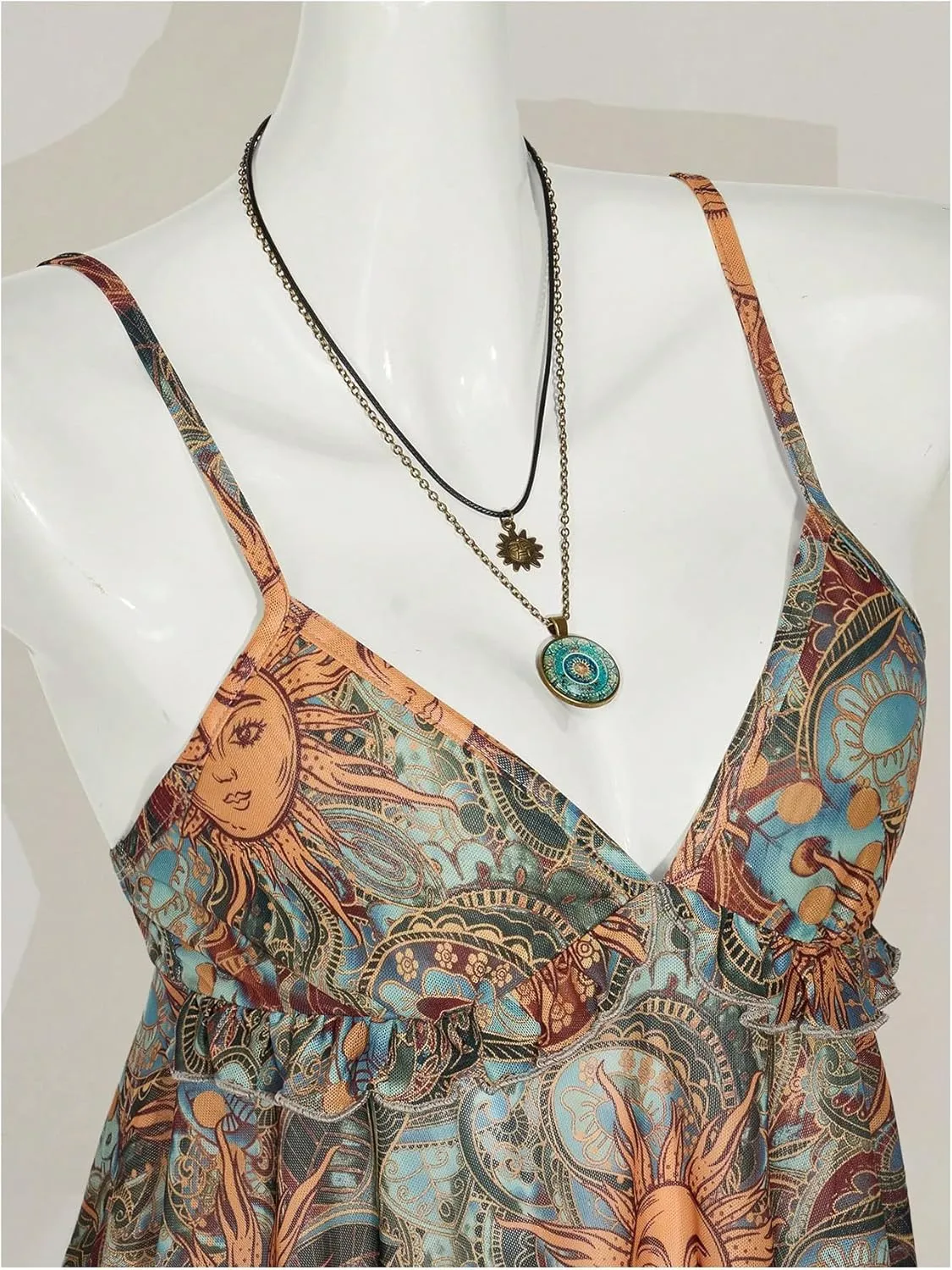 Milumia Women's Floral Mesh Cami Crop Top V Neck Ruffle Spaghetti Strap Tank Tops