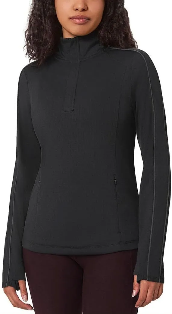 Mondetta Womens Hiking Athletic Workout Tops - Lightweight Quarter-Zip Pullover