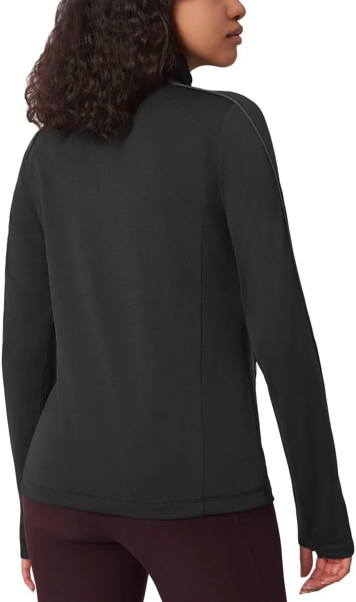 Mondetta Womens Hiking Athletic Workout Tops - Lightweight Quarter-Zip Pullover