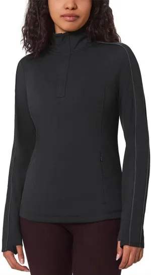 Mondetta Womens Hiking Athletic Workout Tops - Lightweight Quarter-Zip Pullover