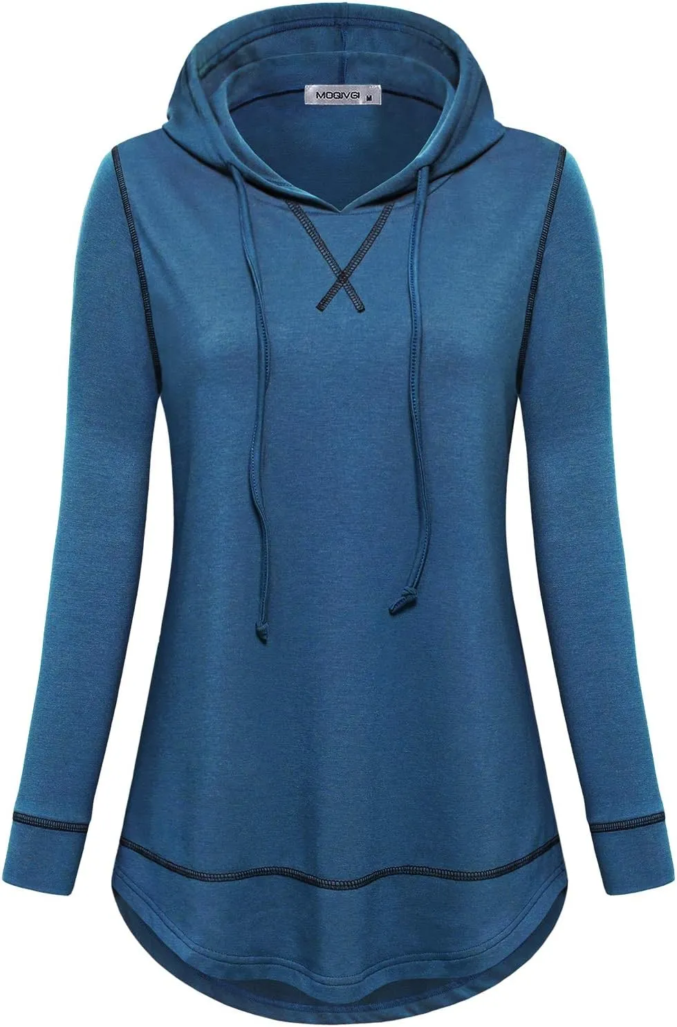 MOQIVGI Womens Long Sleeve Lightweight Activewear Casual Running Yoga Workout Hooded Tops