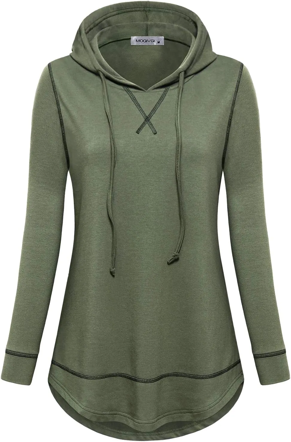 MOQIVGI Womens Long Sleeve Lightweight Activewear Casual Running Yoga Workout Hooded Tops