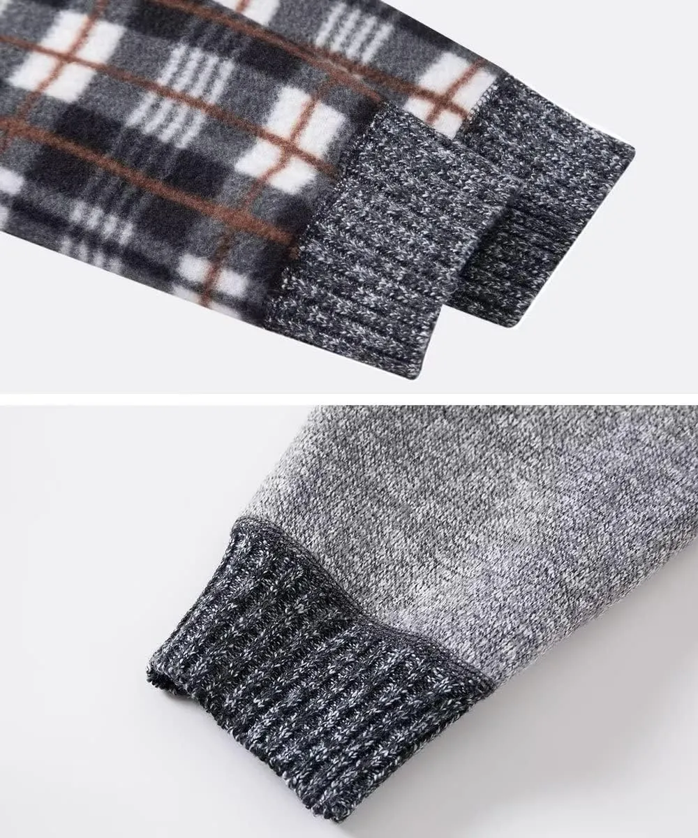 Msmsse Men's Cardigan Sweaters Full Zip Knitted Sweater for Men