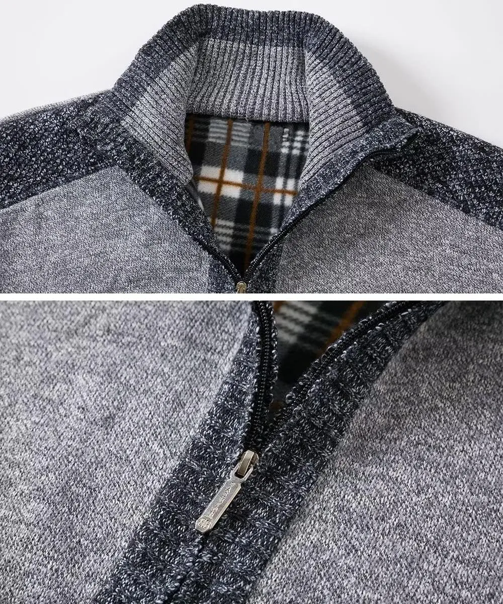 Msmsse Men's Cardigan Sweaters Full Zip Knitted Sweater for Men