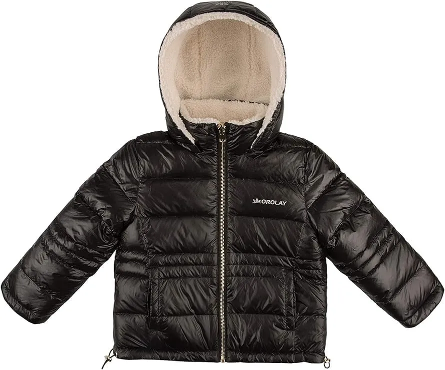 Orolay Boy's Reversible Fleece Down Jacket Warm Winter Coat Hooded Puffer Jacket