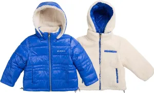 Orolay Boy's Reversible Fleece Down Jacket Warm Winter Coat Hooded Puffer Jacket