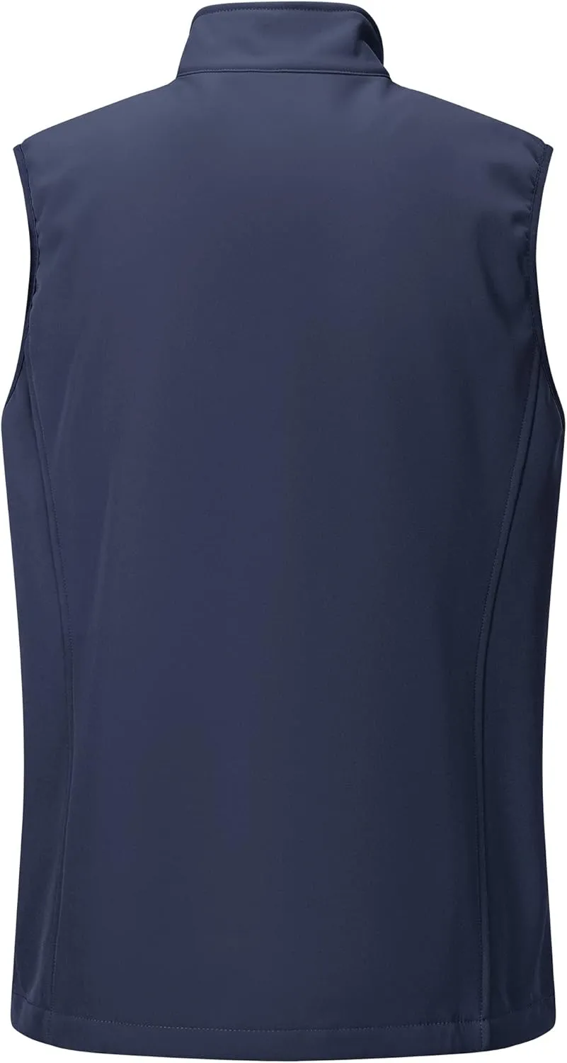 Outdoor Ventures Men's Running Vest Outerwear, Lightweight Windproof Fleece-Lined Softshell Sleeveless Jacket for Golf