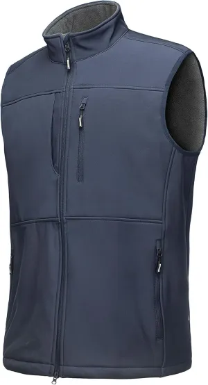 Outdoor Ventures Men's Running Vest Outerwear, Lightweight Windproof Fleece-Lined Softshell Sleeveless Jacket for Golf
