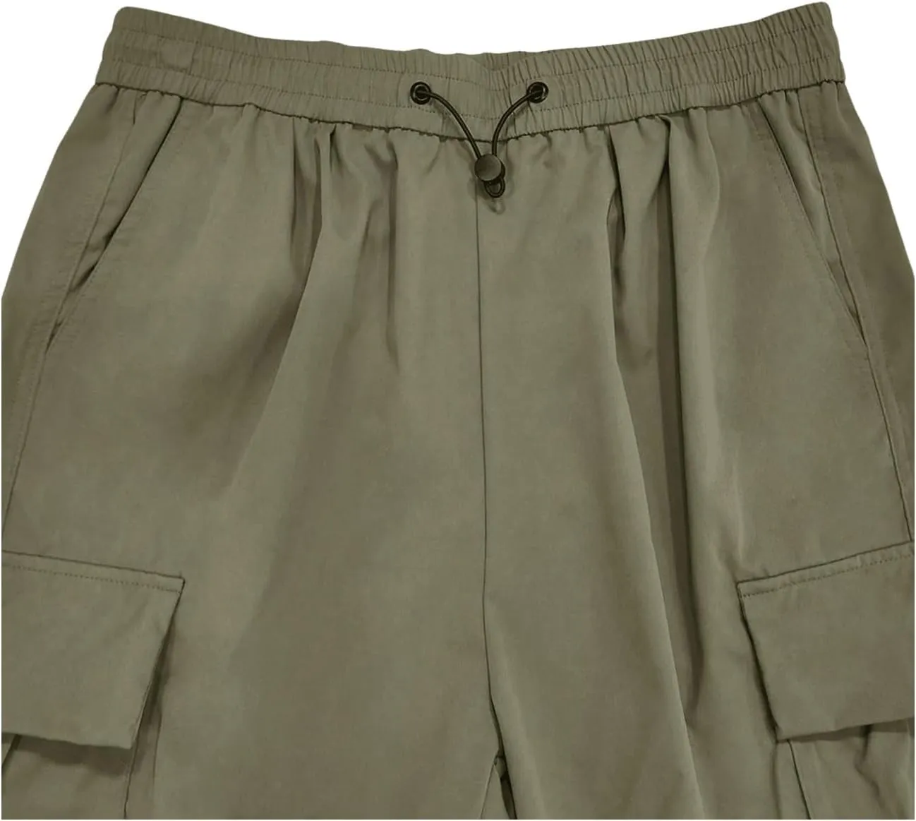 OYOANGLE Men's Cargo Pants Elastic Waist Flap Pockets Hip Hop Baggy Harem Pants