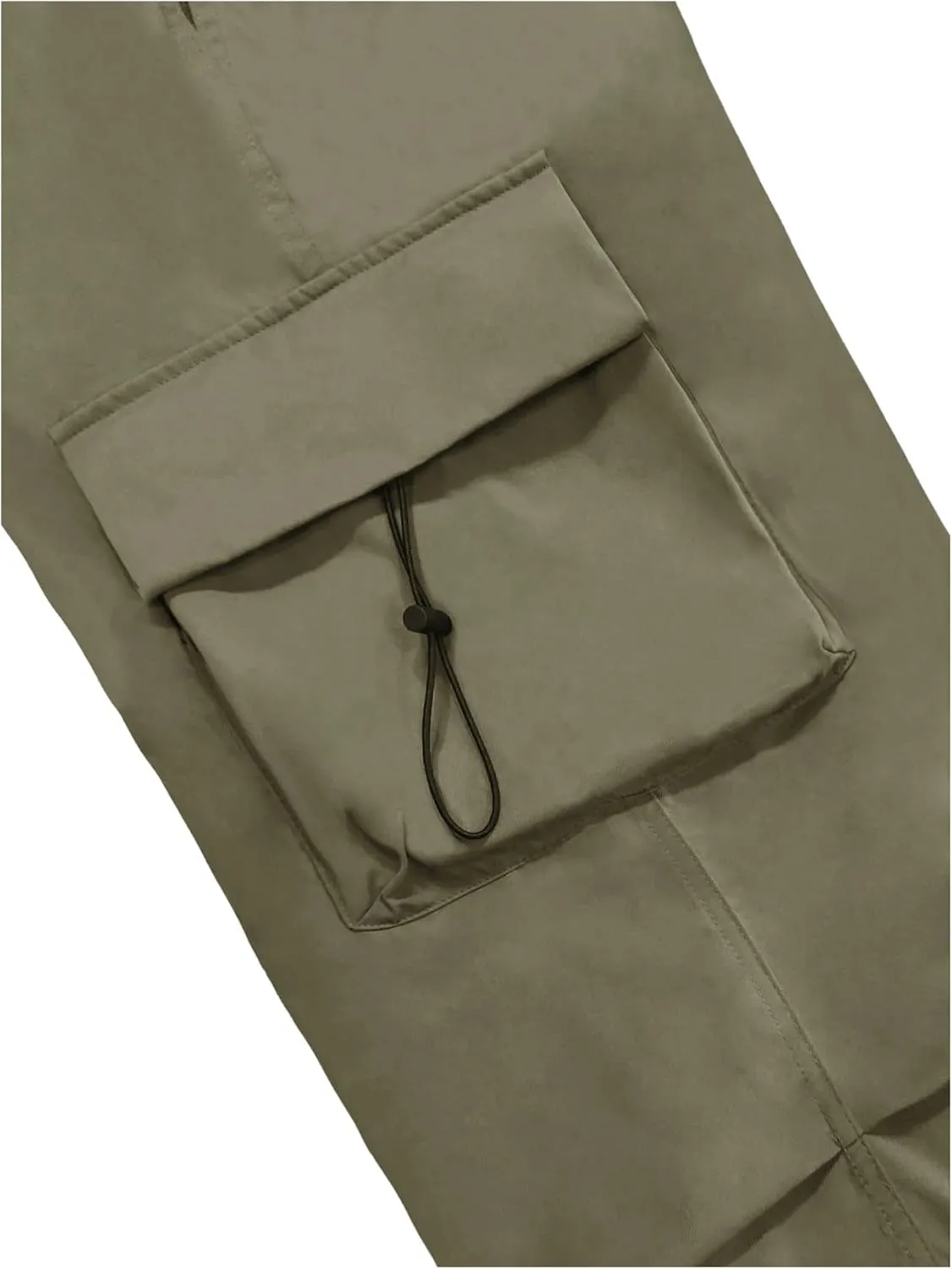 OYOANGLE Men's Cargo Pants Elastic Waist Flap Pockets Hip Hop Baggy Harem Pants
