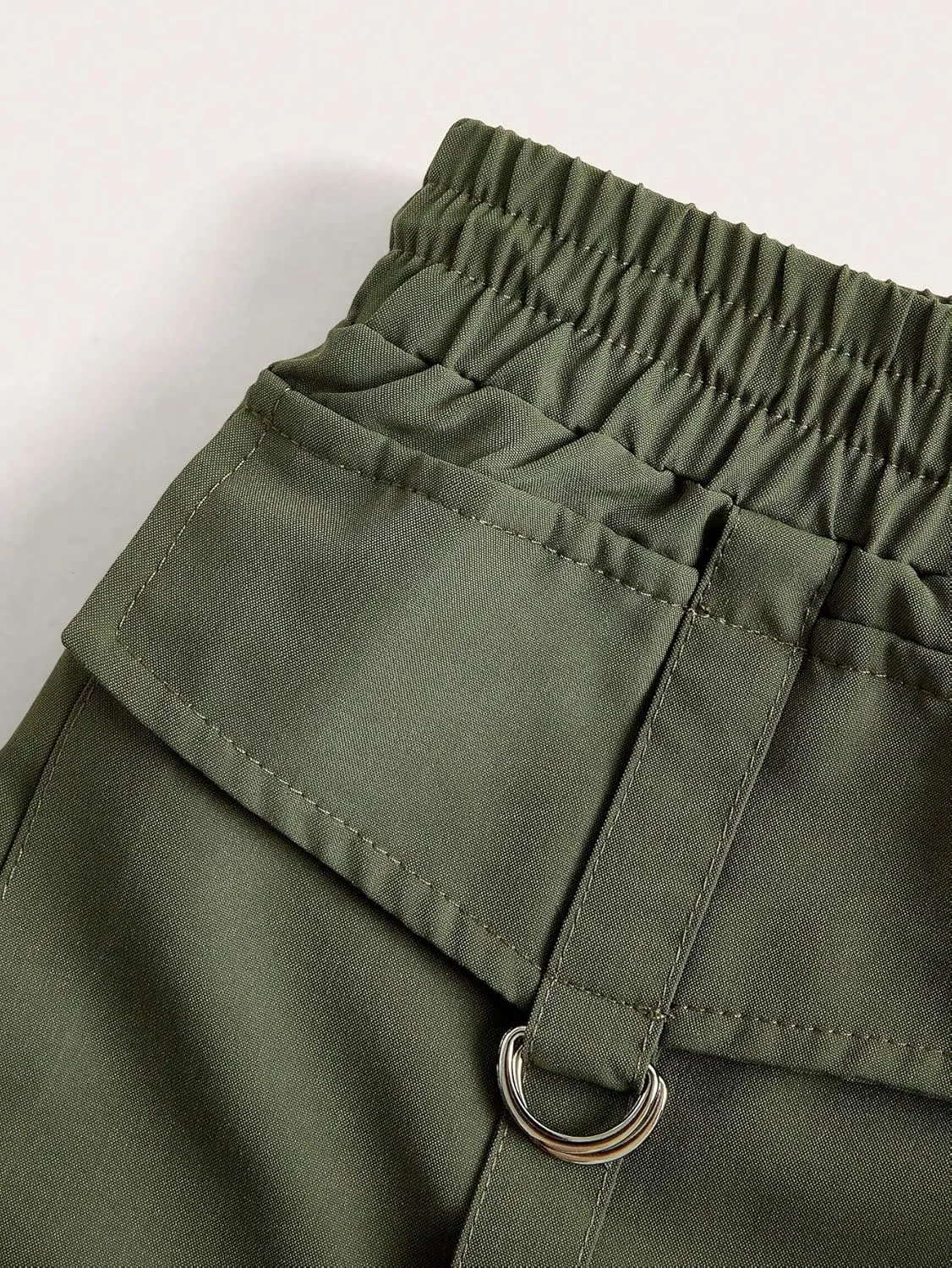 OYOANGLE Women's Drawstring High Waist Mini Cargo Skorts Flap Pocket Y2K Casual Shorts