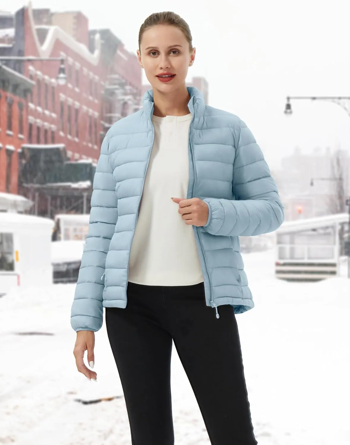 Pioneer Camp Women's Packable Puffer Jacket Winter Lightweight Quilted Coat Water-Repellent Insulated Thermal Warm Outerwear