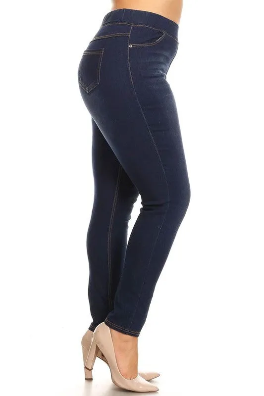 Plus Size Pull-On Denim Jeggings