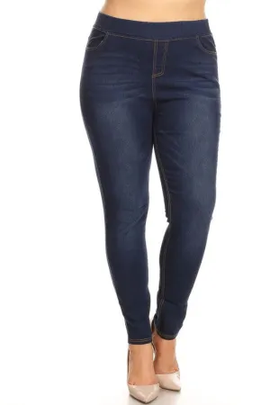 Plus Size Pull-On Denim Jeggings