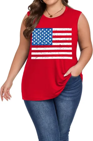Plus Size Tops for Women Sleeveless Summer Tank Top Loose Fit Casual Tunics Shirts 1XL - 5XL
