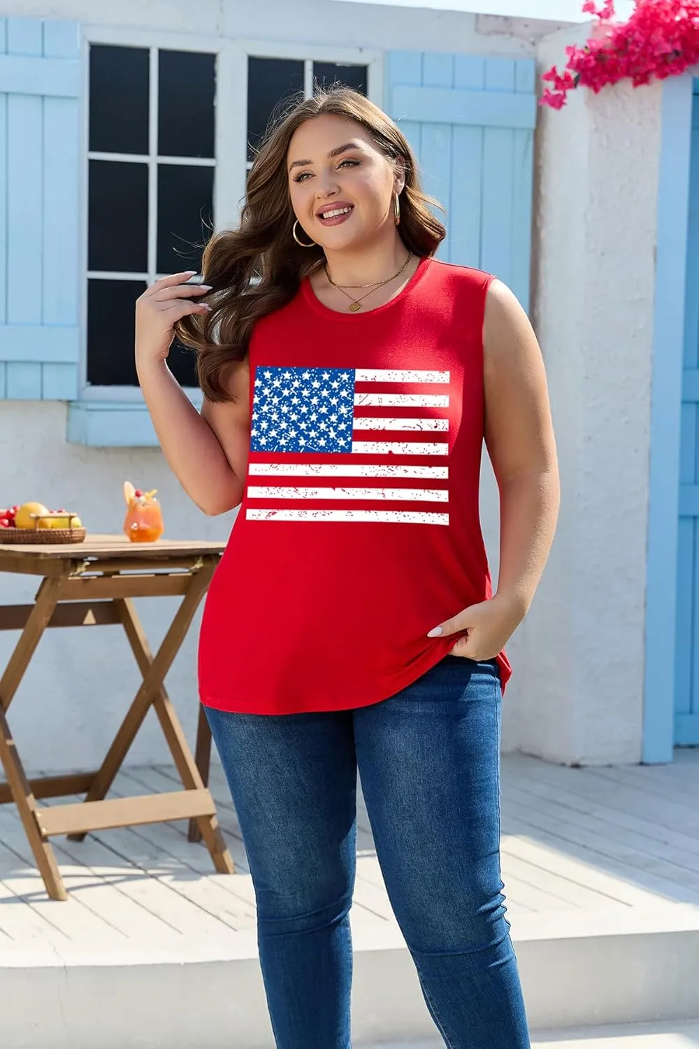Plus Size Tops for Women Sleeveless Summer Tank Top Loose Fit Casual Tunics Shirts 1XL - 5XL
