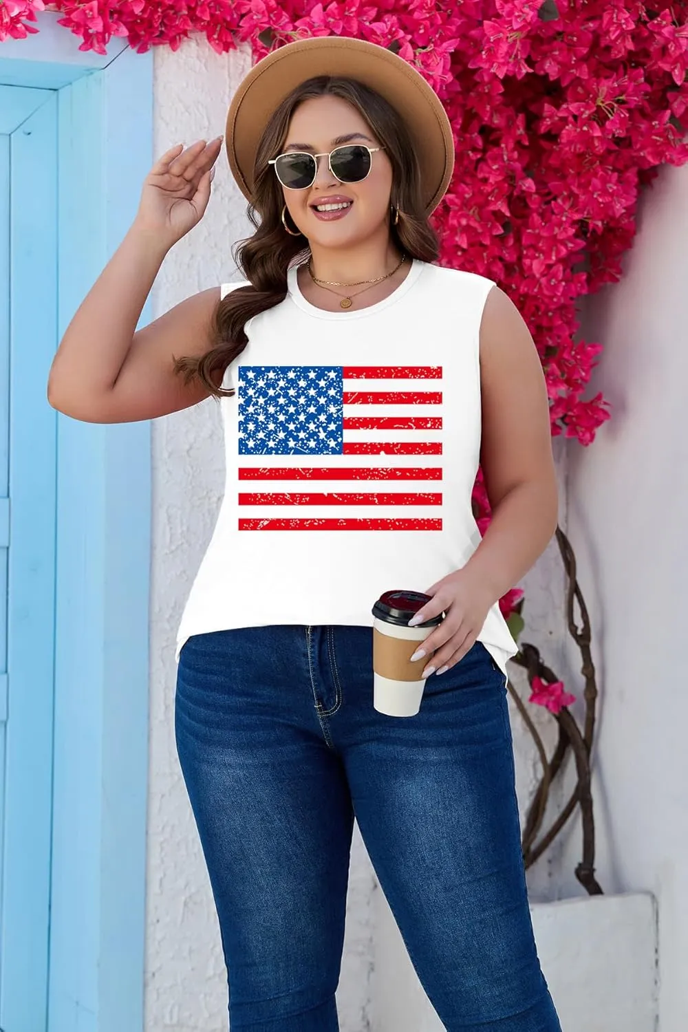 Plus Size Tops for Women Sleeveless Summer Tank Top Loose Fit Casual Tunics Shirts 1XL - 5XL