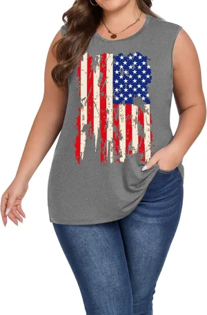 Plus Size Tops for Women Sleeveless Summer Tank Top Loose Fit Casual Tunics Shirts 1XL - 5XL