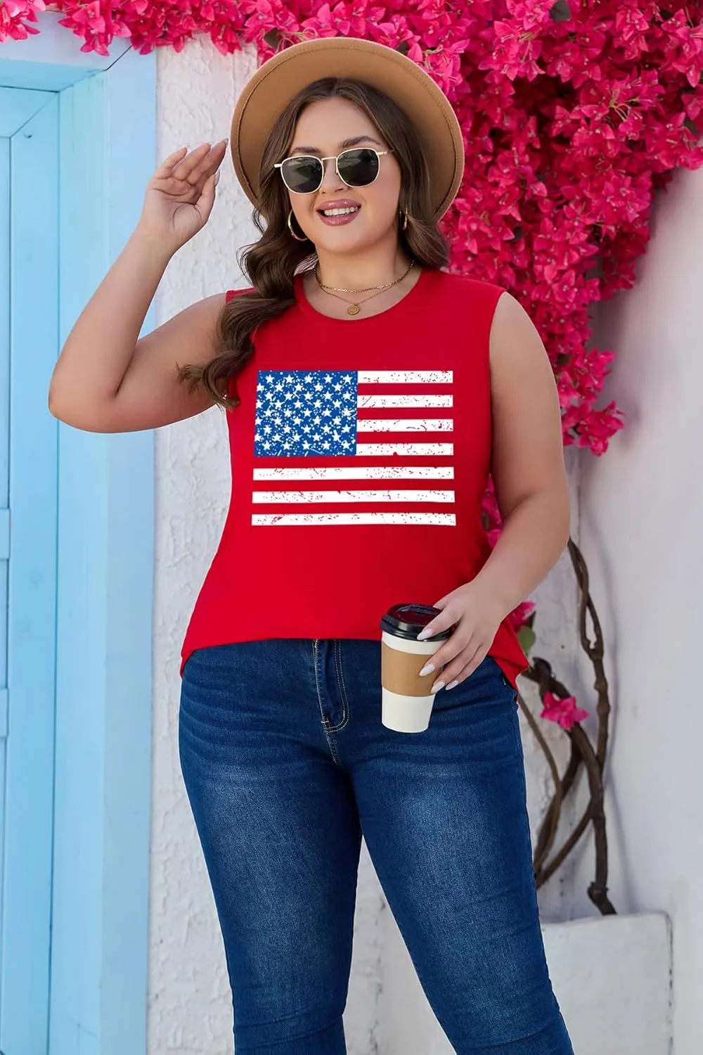 Plus Size Tops for Women Sleeveless Summer Tank Top Loose Fit Casual Tunics Shirts 1XL - 5XL