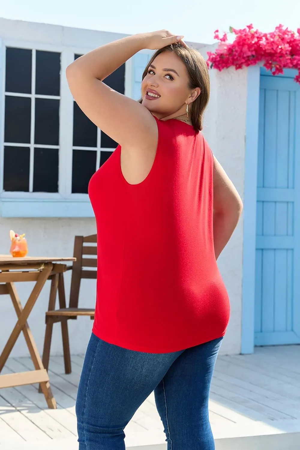 Plus Size Tops for Women Sleeveless Summer Tank Top Loose Fit Casual Tunics Shirts 1XL - 5XL