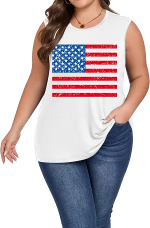 Plus Size Tops for Women Sleeveless Summer Tank Top Loose Fit Casual Tunics Shirts 1XL - 5XL