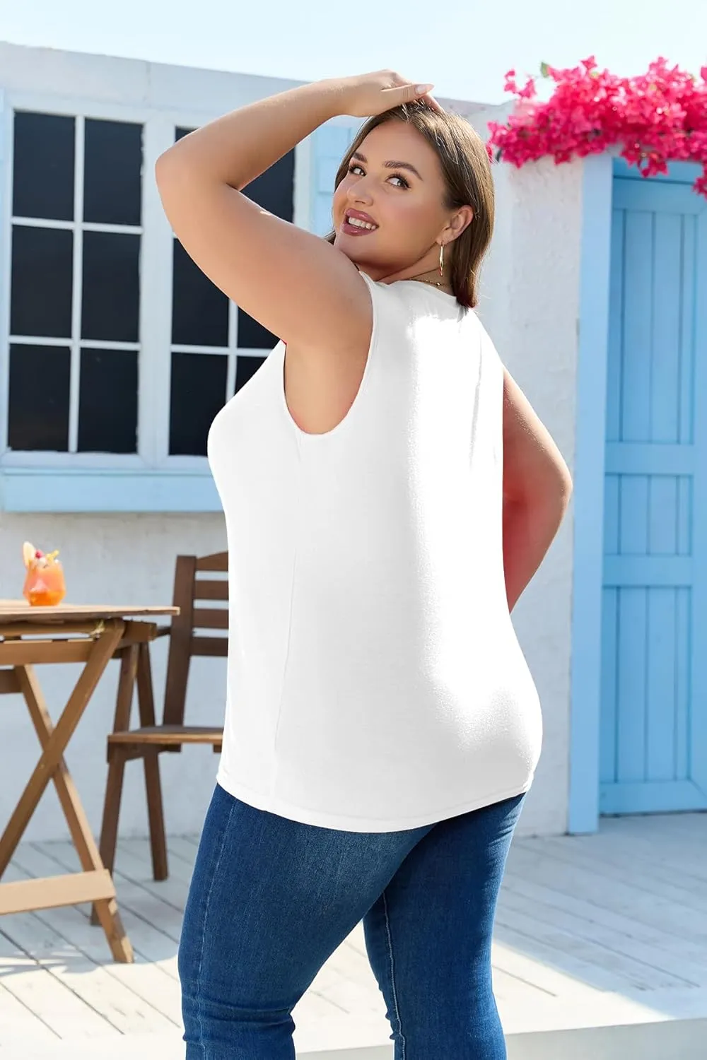 Plus Size Tops for Women Sleeveless Summer Tank Top Loose Fit Casual Tunics Shirts 1XL - 5XL
