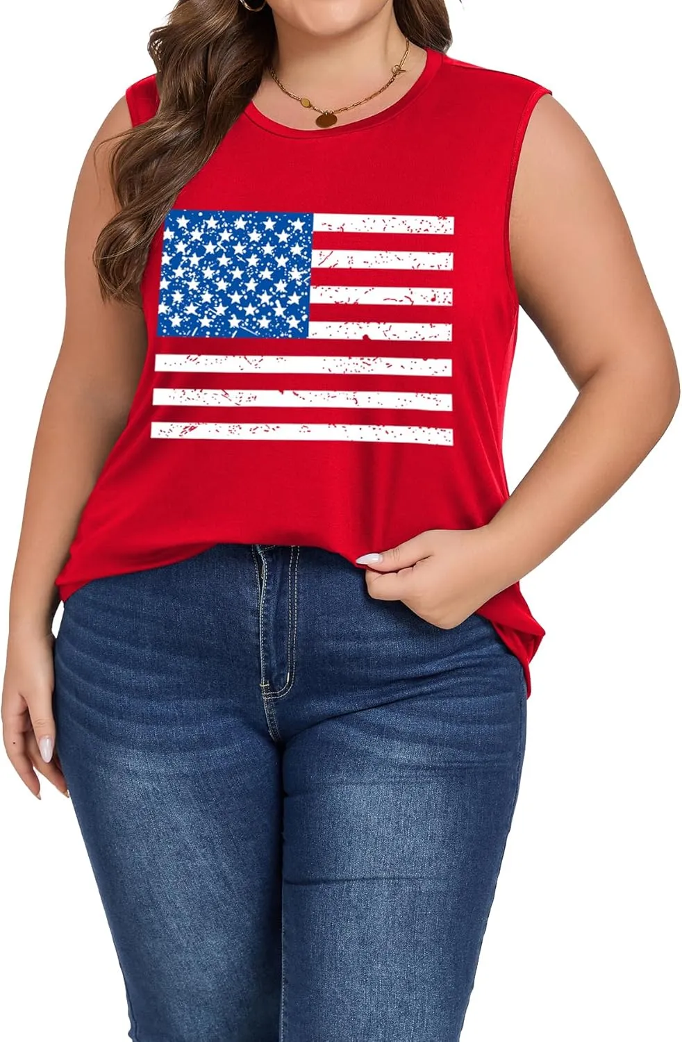Plus Size Tops for Women Sleeveless Summer Tank Top Loose Fit Casual Tunics Shirts 1XL - 5XL