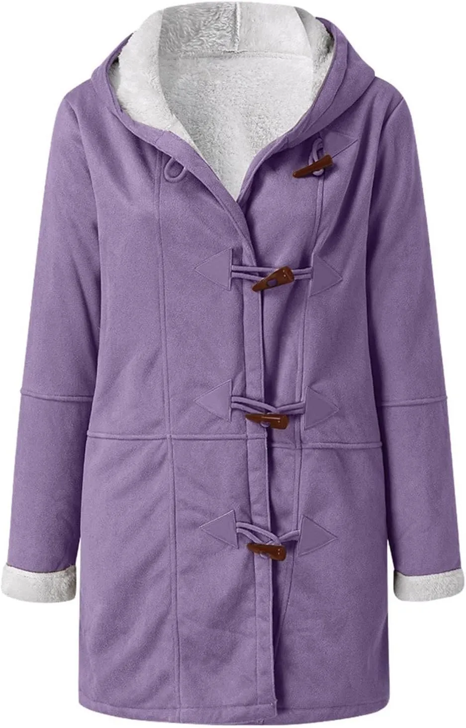 Plus Size Winter Coats for Women 2024 Warm Sherpa Fleece Lined Distressed Jackets Hooded Parka Faux Suede Pea Coat Outerwear