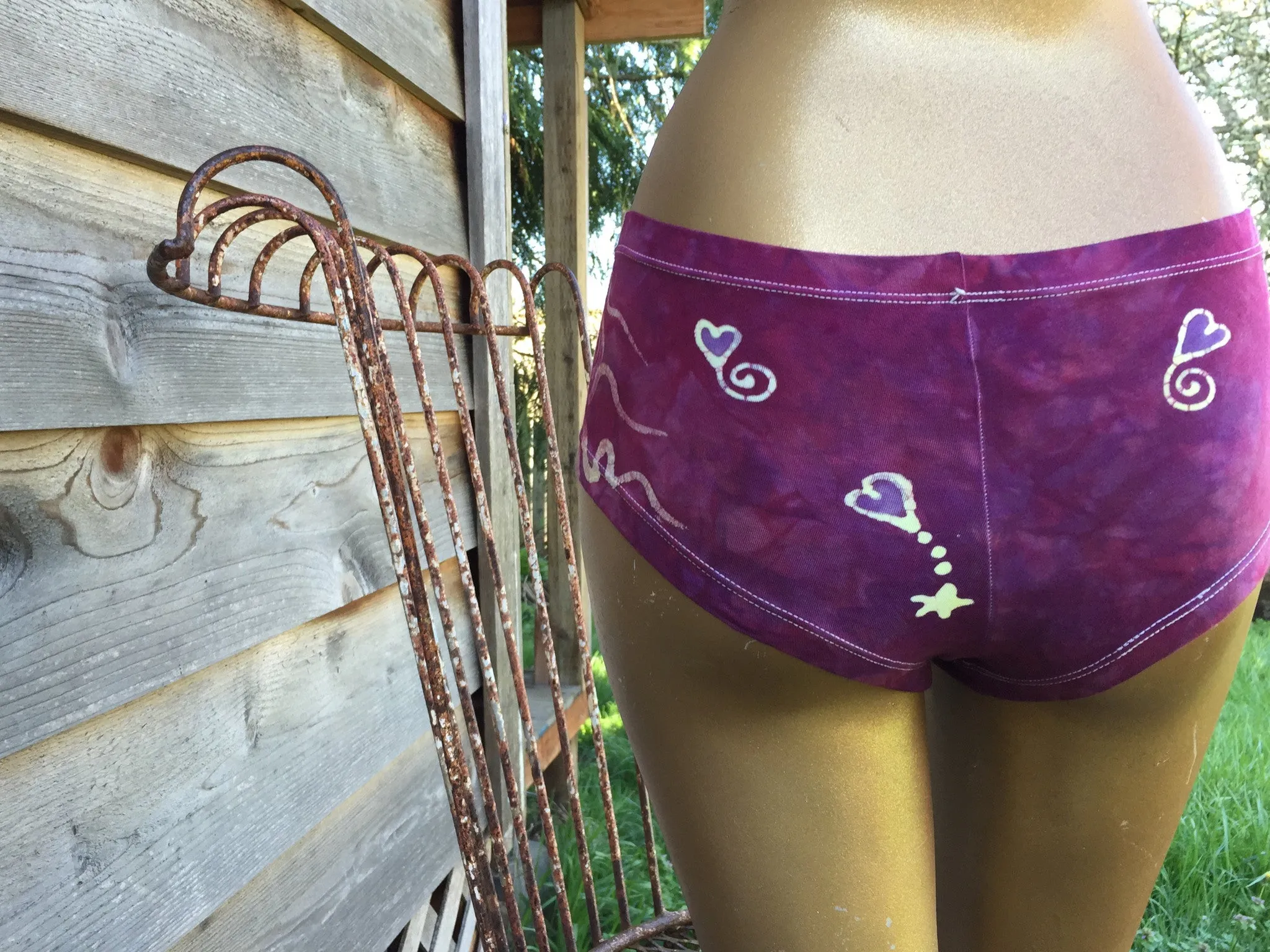 Pomegranate Crush Batik Booty Shorts