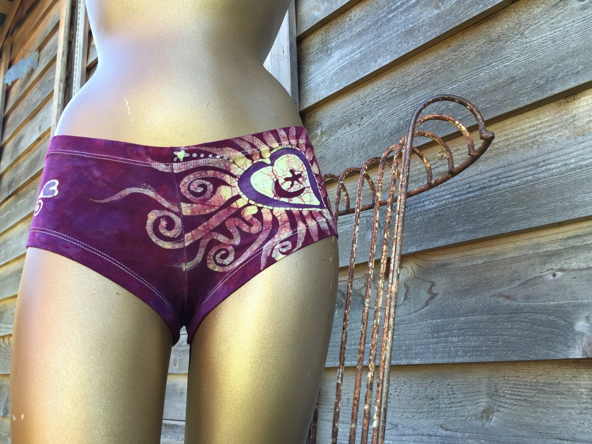 Pomegranate Crush Batik Booty Shorts