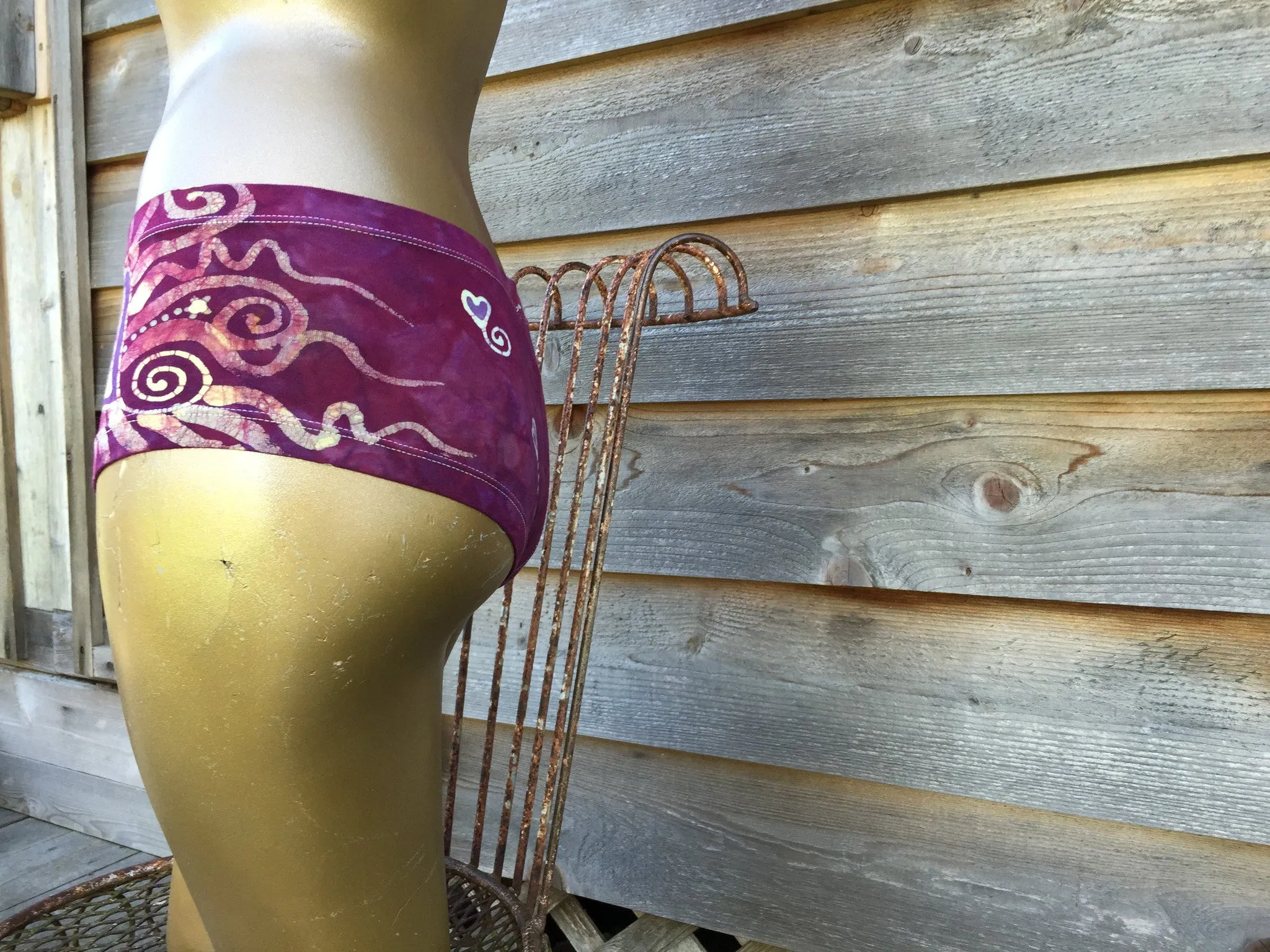 Pomegranate Crush Batik Booty Shorts