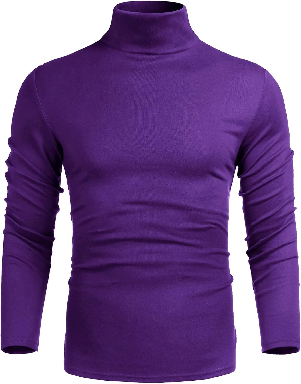Poriff Men's Casual Slim Fit Basic Tops Knitted Lightweight Turtleneck Pullover Sweater