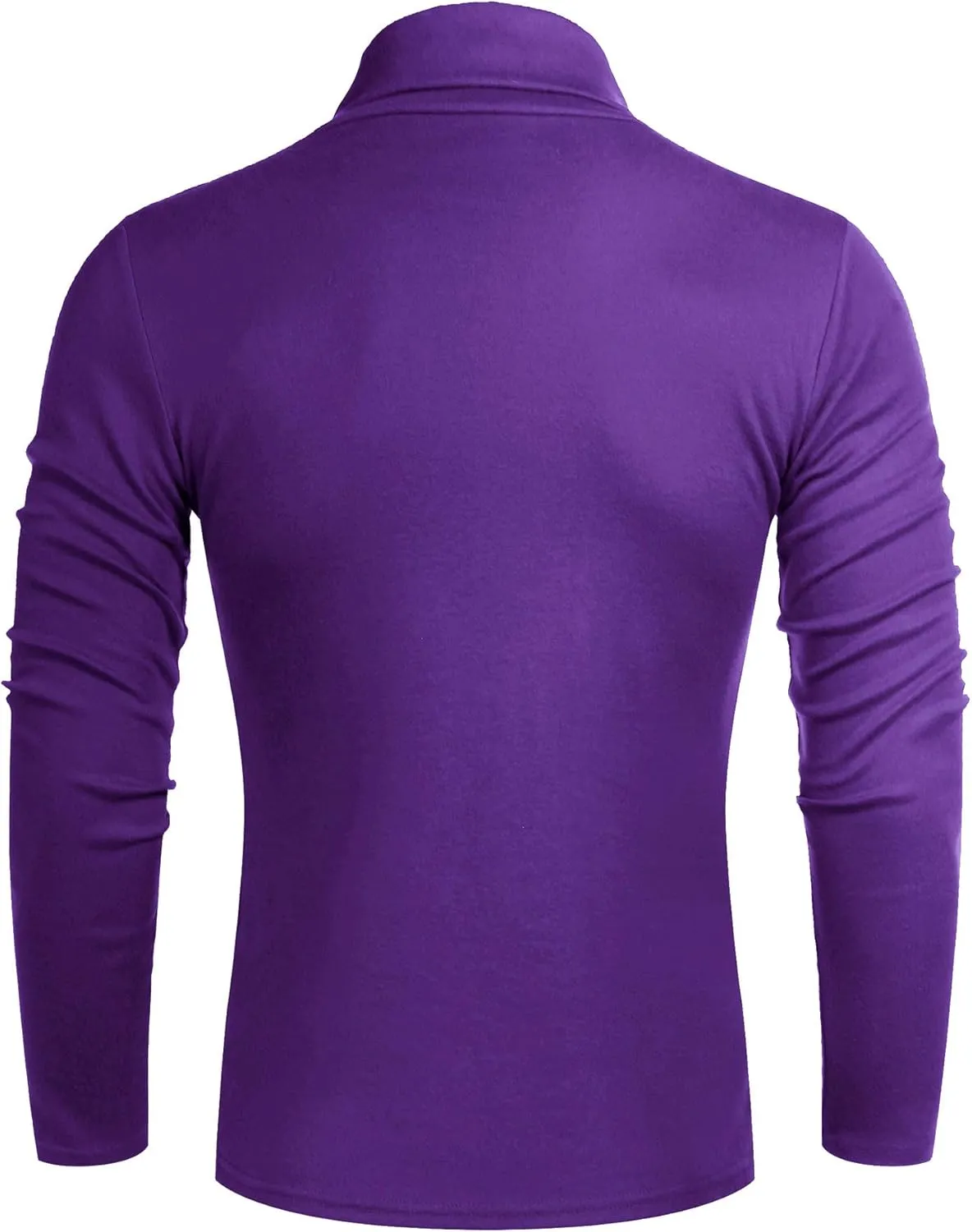Poriff Men's Casual Slim Fit Basic Tops Knitted Lightweight Turtleneck Pullover Sweater