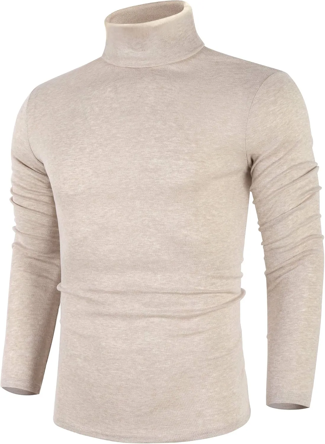 Poriff Men's Casual Slim Fit Basic Tops Knitted Lightweight Turtleneck Pullover Sweater