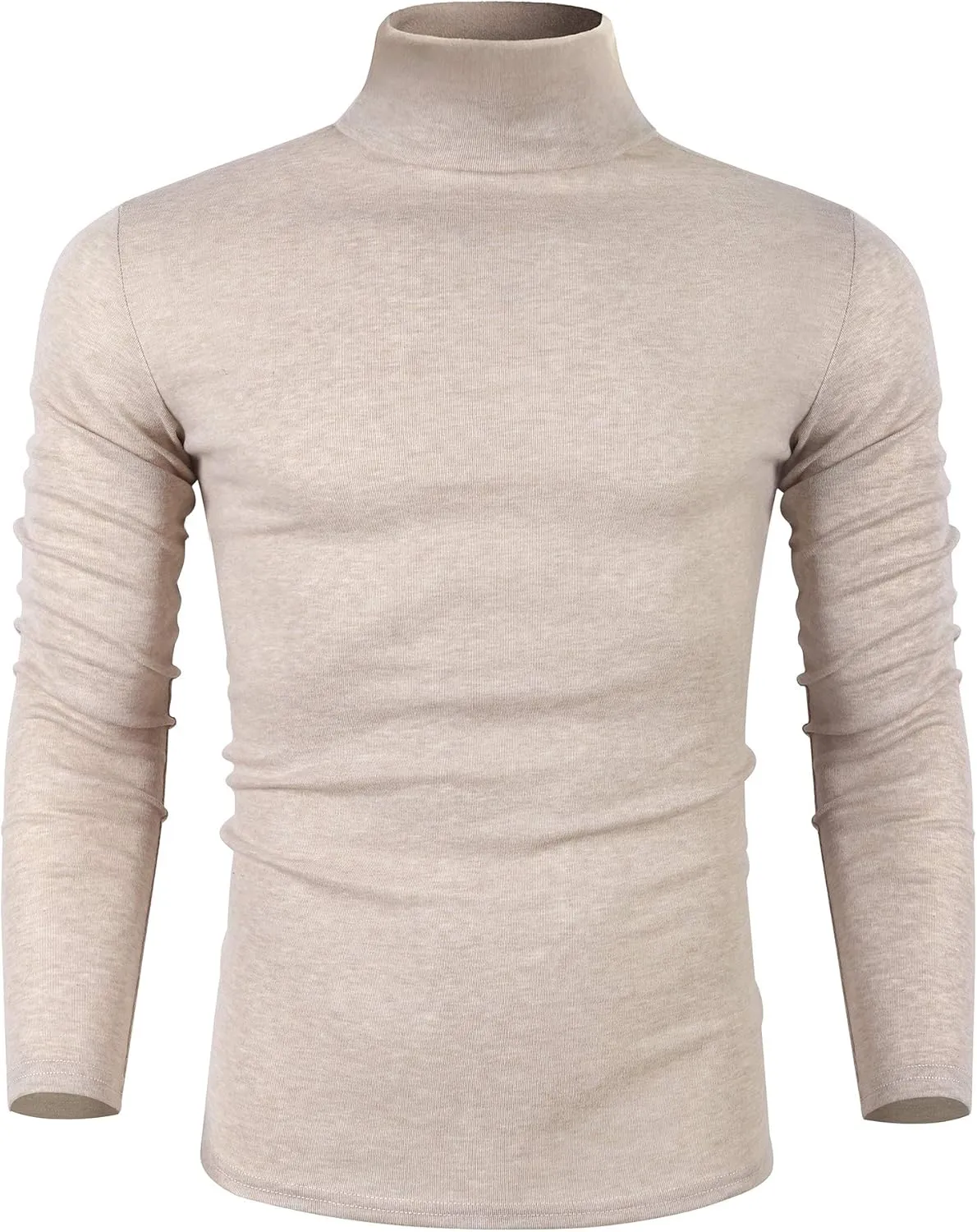 Poriff Men's Casual Slim Fit Basic Tops Knitted Lightweight Turtleneck Pullover Sweater